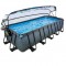 Swimming pool EXIT Stone  540 x 250 x 100 cm with dome and sand filter pump - grey