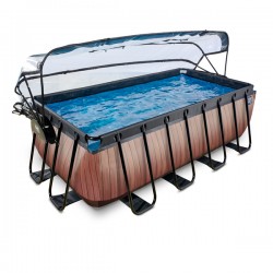 Swimming pool EXIT Wood 400 x 200 x 122 cm with filter pump