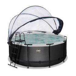 Swimming pool EXIT Black ø360 x 122 cm with sand filter pump and dome