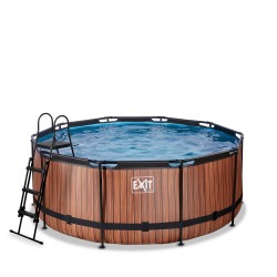 Swimming pool EXIT Wood ø360 x 122 cm with sand filter pump