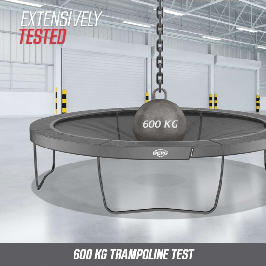 Батут BERG Ultim Champion FlatGround 500 Grey + Safety Net DLX XL