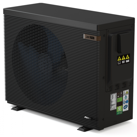 Poolex Jet Pro horizontal pool heat pump with modern design, advanced technology, and eco-friendly production