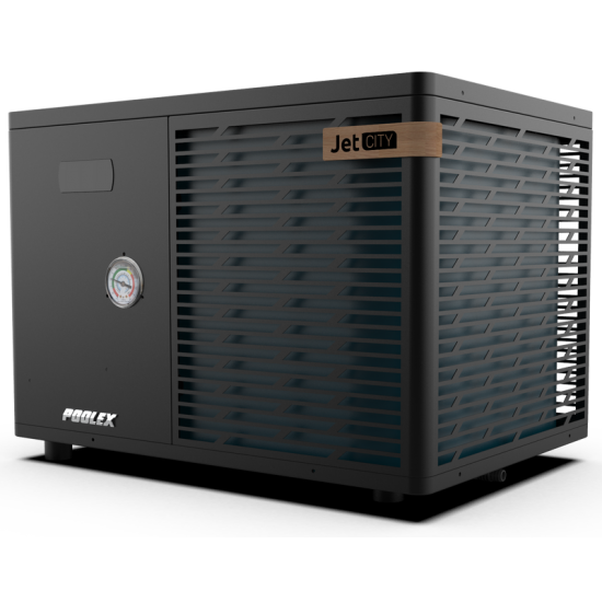 Poolex JET CITY pool heat pump operating from -25°C to 43°C temperature range
