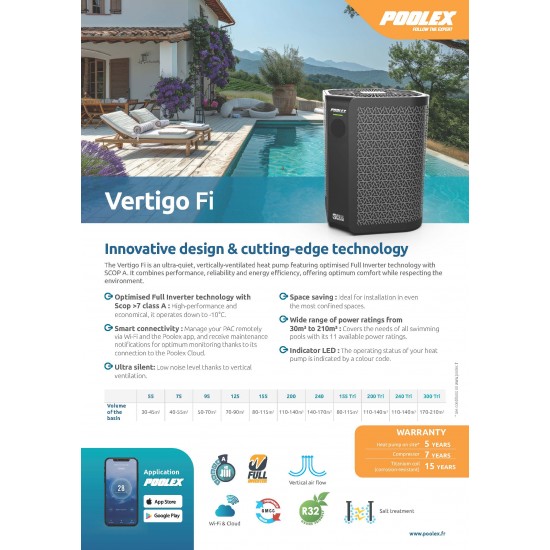 Swimming pool heat pump Poolex Vertigo FI 2