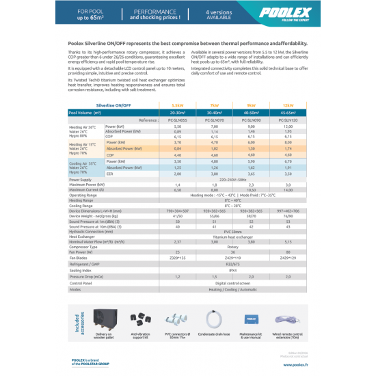 Poolex Silverline ON/OFF basseini soojuspump