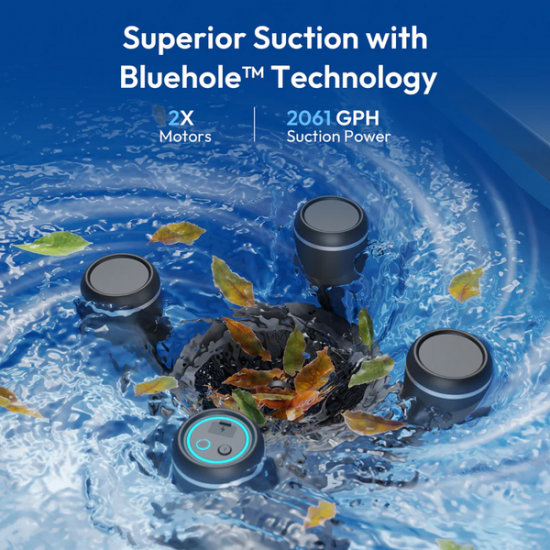 Bublue BuVortex V5 pool surface cleaner robot in action
