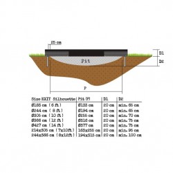 Maapealne batuut EXIt Silhouette Ground 305 cm (10ft) koos turvavõrguga