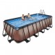 EXIT Wood pool 540x250x122 cm with filter pump - brown