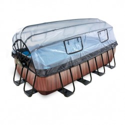Swimming pool EXIT Wood 400x200 cm with dome and sandfilter pump