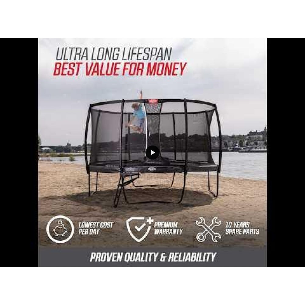 Батут BERG Ultim Champion FlatGround 500 Grey + Safety Net DLX XL