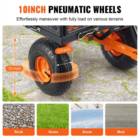 VEVOR Heavy-Duty metallist aiakäru 180 kg spordiväljakute ja hoovi hooldusel VEVOR Heavy-Duty metallist aiakäru 180 kg spordiväljakute ja hoovi hooldusel