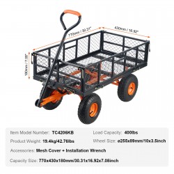 VEVOR Heavy-Duty metallist aiakäru (180 kg / 400 lbs)